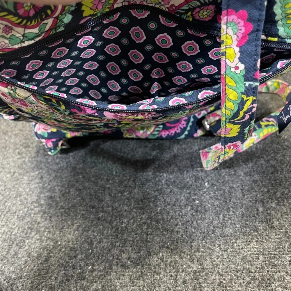 Vera Bradley Petal Paisley Print Travel Bag Womens Large Quilted Campus Backpack